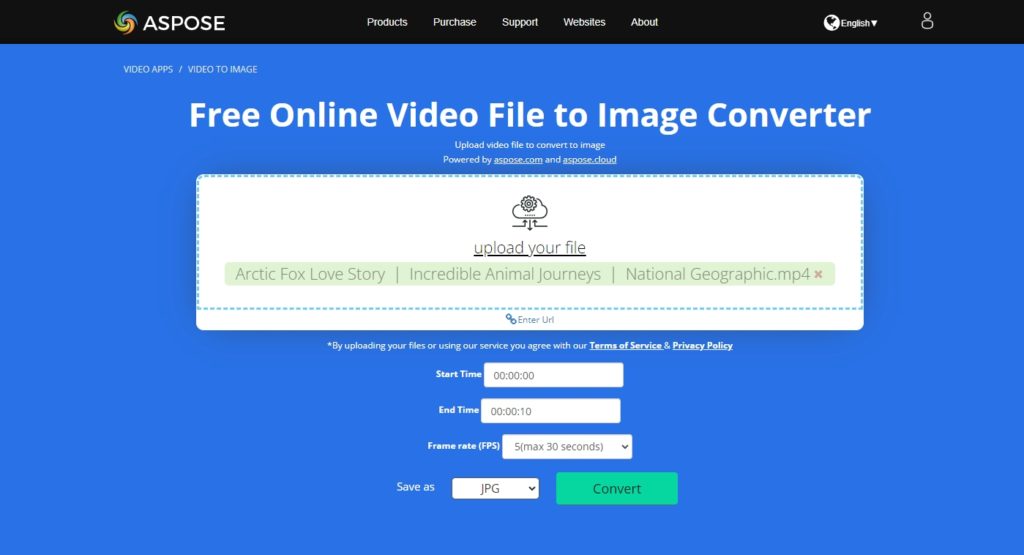 upload video to aspose videotoimage